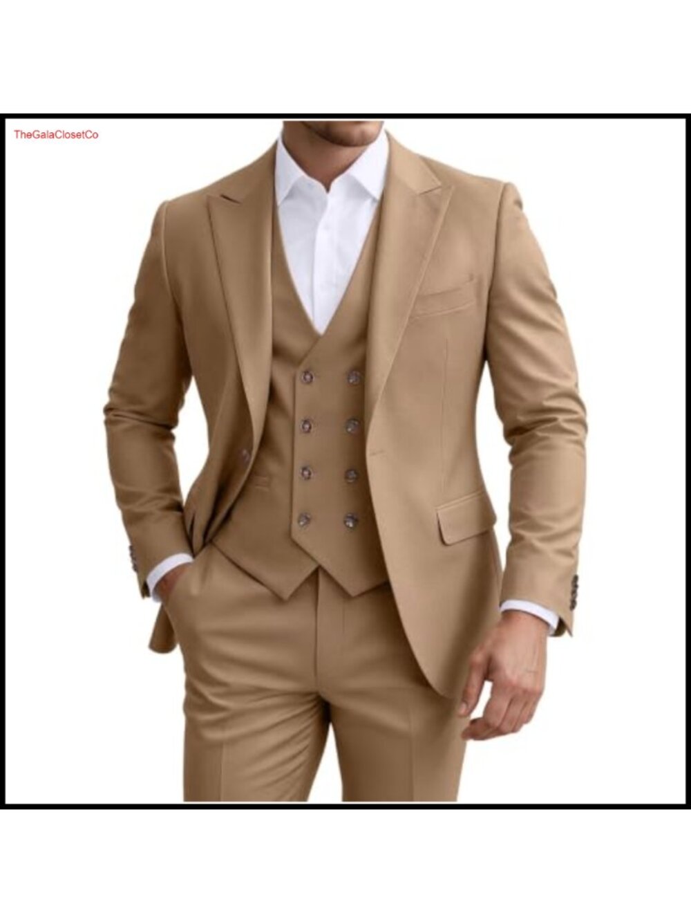 Slim Fit 3 Piece Suit Set Blazer Vest Pants for Prom Tuxedo